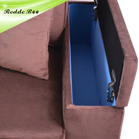 Canapé en tissu Best-seller, gain de place, 1/2/3 places, accoudoirs avec rangement intégré, emballage plat, vente en gros, mobilier pour petit appartement