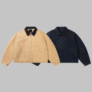 Custom <strong>Canvas</strong> <strong>Jacket</strong> High Quality 400gsm 100% Cotton Distressed <strong>Canvas</strong> Work <strong>Jacket</strong> Winter Heavyweight Coat Men's Work <strong>Jackets</strong> - Product Image 2