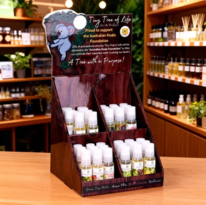 定制印刷可折叠便携式促销PDQ展示架，适用于商场使用的精油纸板架 - Product Image 1