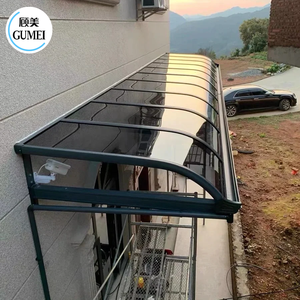 <span class=keywords><strong>Toldo</strong></span> de aluminio al aire libre fácil de montar sólido impermeable policarbonato Gazebo cobertizo balcón dosel - Product Image 6