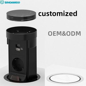 SINOAMIGO Enchufe de Oficina Oculto Personalizado <span class=keywords><strong>para</strong></span> Encimera, Enchufe Emergente <span class=keywords><strong>para</strong></span> Cocina, Estándar del Reino Unido - Product Image 1