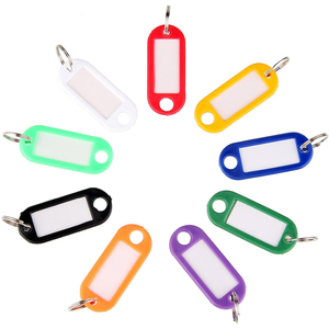Custom Flexible Plastic Key Tags With Split Ring Label Window Key Chain Key Fobs Luggage ID Tags Labels key rings with name card