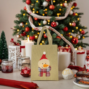 Bolsa de Regalo de Lino Navideña Personalizada, Embalaje Textil para Regalos Navideños - Product Image 3