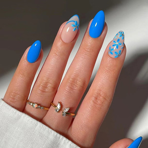 Alta calidad, 24 Uds., venta al por mayor, estilo francés, almendra corta, arte de <span class=keywords><strong>uñas</strong></span> postizas, prensa acrílica en <span class=keywords><strong>uñas</strong></span>, <span class=keywords><strong>Uñas</strong></span> postizas, <span class=keywords><strong>uñas</strong></span> artificiales - Product Image 4