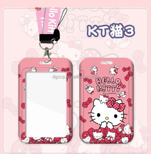 Dễ thương phim hoạt hình sanrios KT mèo chủ thẻ dây buộc chống mất tên huy hiệu xe buýt làm việc ID thẻ Trường hợp với dây buộc - Product Image 5