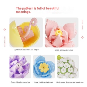 611050 Boîte à musique en plastique ABS, thème Fleur et Thé, jouet de construction, cadeau Saint-Valentin, unisexe, assemblage de puzzle - Product Image 3
