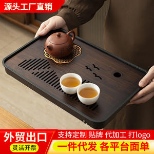 Mesas de té al por mayor, mesitas de té, juegos completos de mesas para preparación de té en seco con almacenamiento de agua, bandejas de té, bandejas de drenaje, mesas de té de bambú - Product Image 4