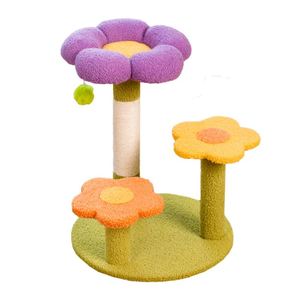 Eco-Friendly Sisal Three-Layer Interactive <b>Cat</b> <b>Tree</b> for <b>Cats</b> with Climbing <b>Tower</b> and Grab Pole - Product Image 5