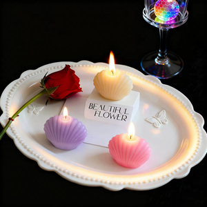 Petite bougie parfumée en cire en forme de coquillage, nouvelle bougie d'ambiance pour la maison, cadeau tendance, bougie d'aromathérapie très esthétique - Product Image 1