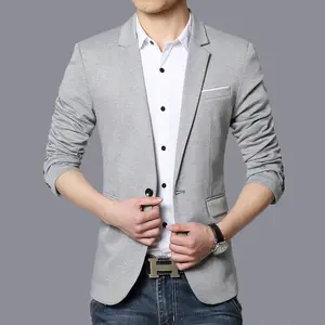 High Quality Single Breasted Man Blazer Suits Plaid Black Slim For Business Man Suit