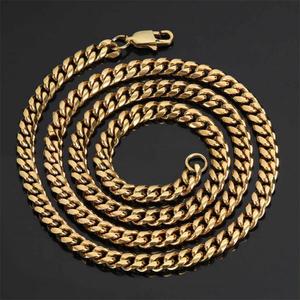 Collar de Cadena Cubana de Acero Inoxidable con Baño de Oro PVD de 18k, Pulido, Estilo HipHop, para Hombre - Product Image 5