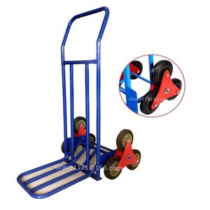 Chariot de Transport robuste à 6 roues chariot à main pliant entrepôt chariot plate-forme métal caoutchouc escalier escalade camion à main Cargo - Product Image 1