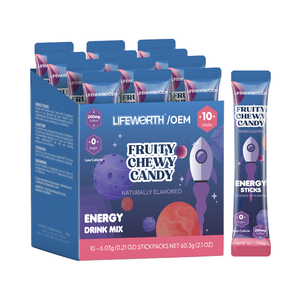 Lifeworth Hidrasyon Elektrolit Enerji İçeceği Toz Paketleri Şekersiz Karışım L-Teanin B Vitaminleri Doğal Kafein 30 Poşet/Torba - Product Image 1