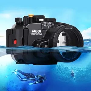 PULUZ 40m sualtı derinlik dalış vaka su geçirmez büyük boy kamera muhafazası Sony A6000 (E PZ 16-50mm F3.5-5.6OSS Lens)