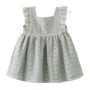 Vestito da principessa floreale vestiti estivi vendita calda ragazza ricamata anni bambino 1-3 ragazze solide senza maniche Casual - Product Image 1