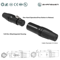 Nouveau connecteur XLR 4 broches mâle IP40 pour câble audio-vidéo intérieur avec adaptateur à souder, connecteur de câble XLR 4 broches mâle pour châssis