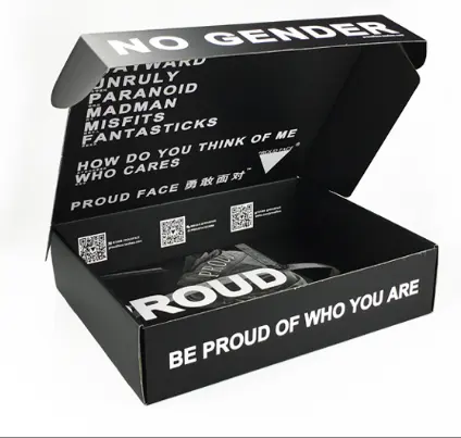Beste verkauf 2021 neue design kunden marke logo gedruckt schwarz faltbare tragbare kraft papier geschenk boxen großhandel herren schuh box