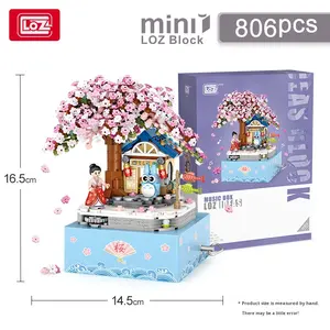 LO Z1220 Château Arbre de Noël Sakura Boîte à Musique Blocs de Construction Modèle Jouet Cadeau pour Fille - Product Image 5