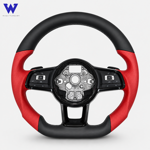 Proveedor Directo, Volante de Cuero Negro y Rojo Compatible con Volkswagen BORA, BORATDI, CADDY, <span class=keywords><strong>GOLFGTD</strong></span>, GOLFGTI, JETTA, POLO - Product Image 2