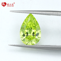 Zircone cubique synthétique de haute qualité 5A, vert pomme, forme poire, pierre précieuse en vrac, 4*6mm-8*12mm, poli, excellente taille, en stock