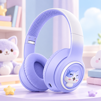 Headphone Anak Lucu Desain Kucing Nirkabel Langsung dari Pabrik, Headset Over Ear untuk Anak-anak, Musik, Perjalanan & Belajar