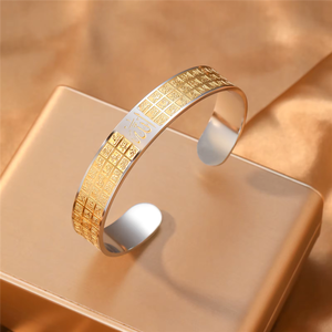 Bracciale con 99 Nomi di Allah in Calligrafia Araba, Placcato <span class=keywords><strong>Oro</strong></span> 18K, Gioiello Religioso Islamico Musulmano in Acciaio Inossidabile - Product Image 3