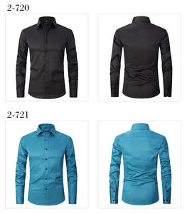 Nuove Camicie da <span class=keywords><strong>Uomo</strong></span> Casual a Maniche Lunghe per l'Autunno, Bianche, Nere, <span class=keywords><strong>Blu</strong></span>, Rosse, Camicie Formali Slim Fit per <span class=keywords><strong>Uomo</strong></span> - Product Image 6