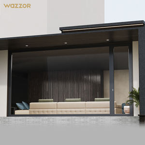 Wazzor USA 미국 스타일 고품질 솔리드 피벗 외부 보안문, 주택용 금속 현관문 - Product Image 4