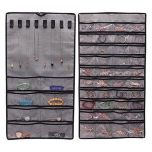 Organizador de Joyas Colgante de Doble Cara con Bolsillos Transparentes, Bolsa de Almacenamiento de Joyas de Gran Capacidad para Collares, Pendientes y Anillos - Product Image 1
