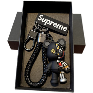 ميدالية مفاتيح سيارة عصرية وراقية على شكل دب ميكانيكي من البلاستيك، هدية شخصية للأزواج، دمية ثلاثية الأبعاد، قلادة معلقة صغيرة للحقائب - Product Image 6