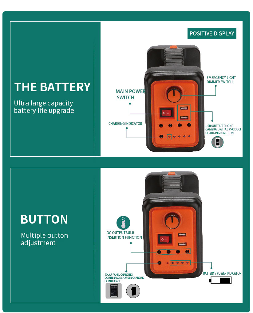 AT-9011B DAT solar lighting system kits with MP3 and radio DC solar lighting kits with USB mobile phone function