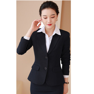 Conjunto de traje para mujer, forrado de terciopelo, grueso, para otoño e invierno; elegante, para negocios, trabajo y oficina; mal atti - Product Image 2