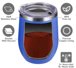 Mug isotherme personnalisé avec logo 12oz/360ml, idéal pour la pâtisserie, avec double cuillère à café, pour les voyages, les fêtes, la bière et le vin, avec couvercle - Product Image 3