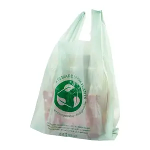 Custom Degradable Plastic Shopping Bags Vegetables Supermarket Convenience Takeaway Packaging