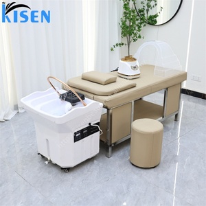 Kisen Luxury Shampoo Basin Massage Bed Salon Head Spa <b>Table</b> Mobile Sink Pipeless Hair Wash Bac Facial Beauty Chair - Product Image 6
