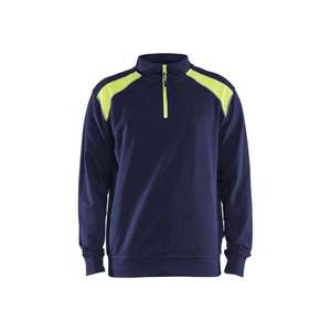 BLAKLADER - 3353115889334XL Sudadera de 2 tonos con media cremallera Azul marino/Amarillo-EAN 7330509597095 WORK HOODIES - Product Image 1