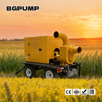 Bomba de Agua con Motor Diésel para Agricultura de 10, 15, 20, 25, 30, 35, 40, 45 y 50 HP, Móvil, de 2, 3, 4, 6, 8, 10 Pulgadas, para Riego Agrícola
