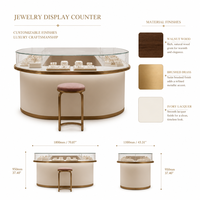 Vitrine de présentation sur mesure en bois, métal et verre pour bijoux, avec éclairage LED intégré, fournisseur en gros pour boutiques