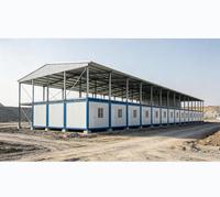 Maison préfabriquée mobile en structure acier pour dortoir de travailleurs de chantier, abri temporaire, hébergement extérieur pour mines