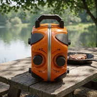 Réchaud de camping pliable avec sac de transport et tuyau, réchaud de camping au propane portable avec allumage et 2 brûleurs réglables