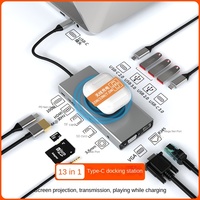 Station d'accueil multifonctionnelle 13-en-1 USB-C avec double sortie 4K, charge sans fil et hub USB pour l'exportation transfrontalière