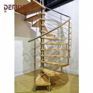 थोक सीढ़ियों कदम सीढ़ी लकड़ी-Demose एक्रिलिक लकड़ी सर्पिल सीढ़ियों के लिए समकालीन इनडोर सीढ़ियों के साथ लकड़ी कदम