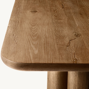 Bộ bàn ăn gỗ óc chó kiểu Pháp cổ điển Bắc Âu hình oval 6 chỗ ngồi, bàn ăn nhà hàng và bộ ghế, nội thất nhà bếp - Product Image 3