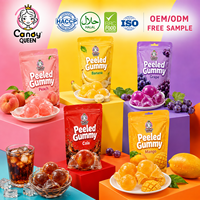 OEM Groothandel Mango Banaan Druif Schilbare Gummies Fruitvormige 4D Gummy Candy Gevulde Zachte Jelly Candy Aangepaste Verpakking Leverancier