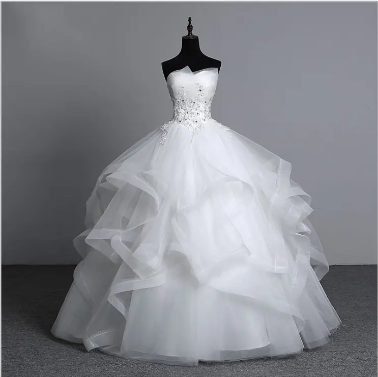 새로운 디자인 사용자 정의 플러스 사이즈 신부 드레스 한국어 Vestido 드 Noiva 레이스 볼 가운 웨딩 드레스