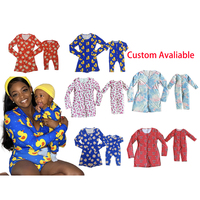 Al por mayor de encargo disponible lindo galleta Tie Dye manga larga mamá y Me Onesie ropa de dormir ropa