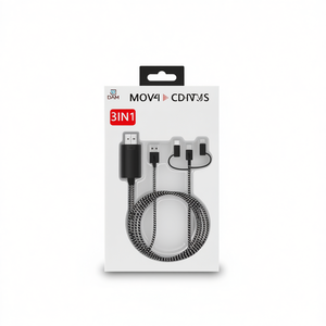 DAM Mobile To HDTV <b>Cable</b> 3In1 Universal Plug And Play HD <b>Display</b> <b>Cable</b> For Phones Tablets - Product Image 1