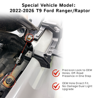 Support de montage sur pilier A en aluminium CNC noir spécial NEPTR pour Ford Ranger T9 2022+
