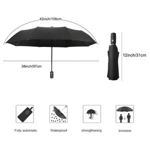 Parapluie pliant 3 volets de haute qualité, personnalisé avec logo, pour événements, résistant au vent, imperméable, protection UV, ouverture et fermeture automatiques, cadeau - Product Image 4