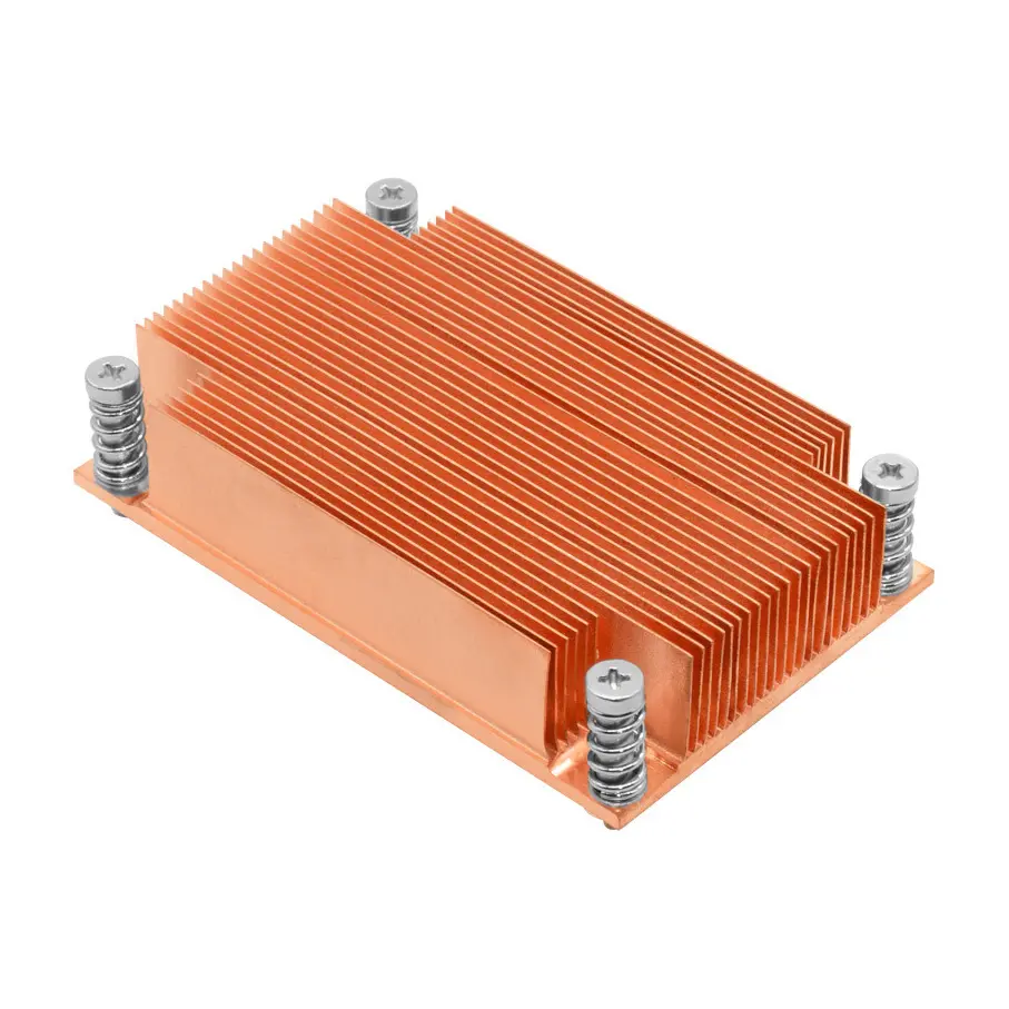 Customized M1UBB-2011R rectangular hole pitch passive server radiator copper heat sink
